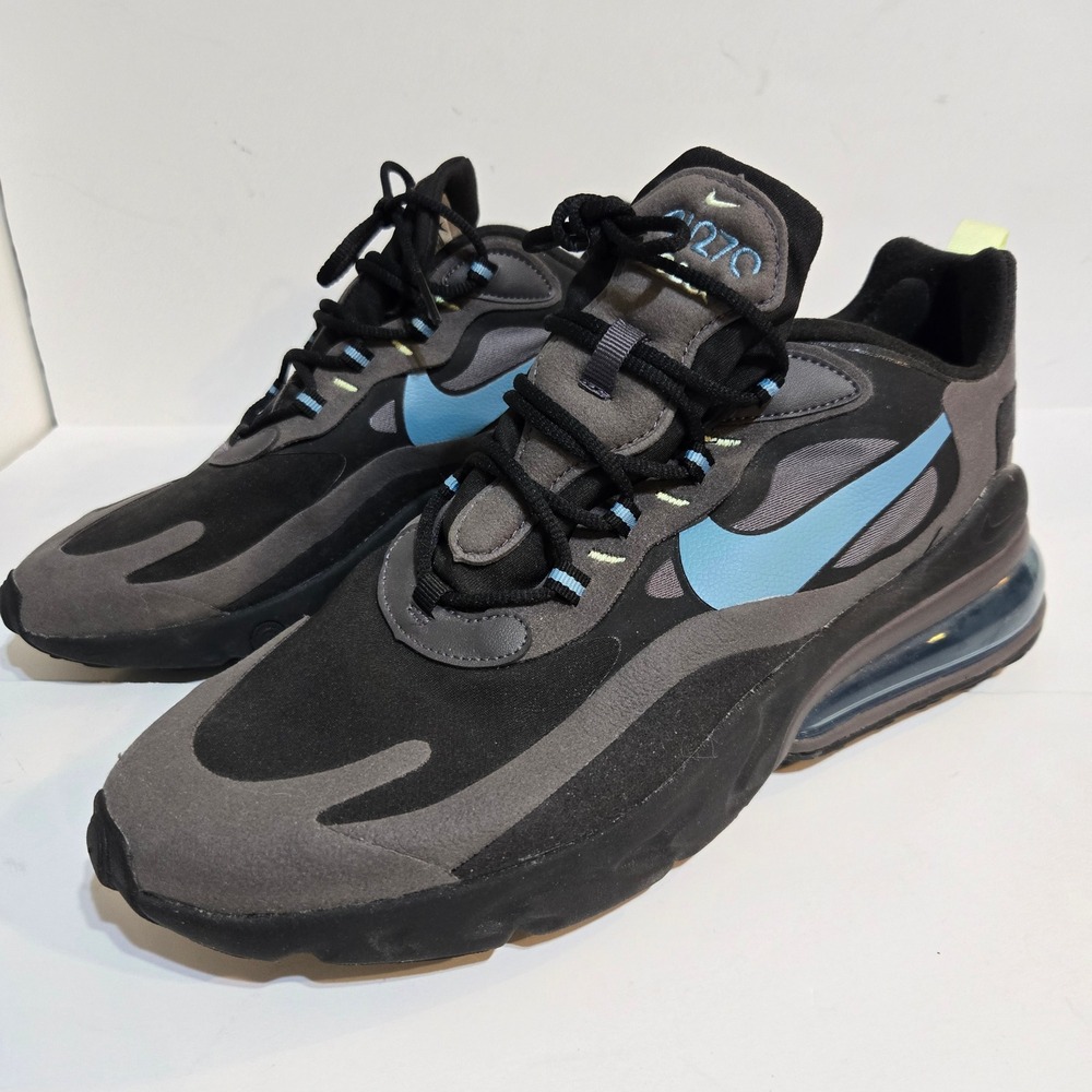 Nike Air Max 270 React Mens Size 11 Black thunger Gray Blue Sneakers CI3866-001